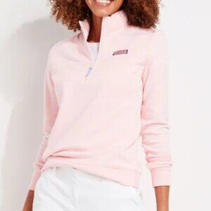 Vineyard Vines 1/4 Zip Long Sleeve Cotton Pullover Pink Flamingo Shep Shirt- S